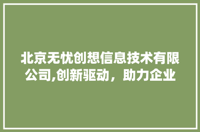 北京無憂創(chuàng)想信息技術(shù) 以創(chuàng)新為引擎，賦能企業(yè)數(shù)字化轉(zhuǎn)型